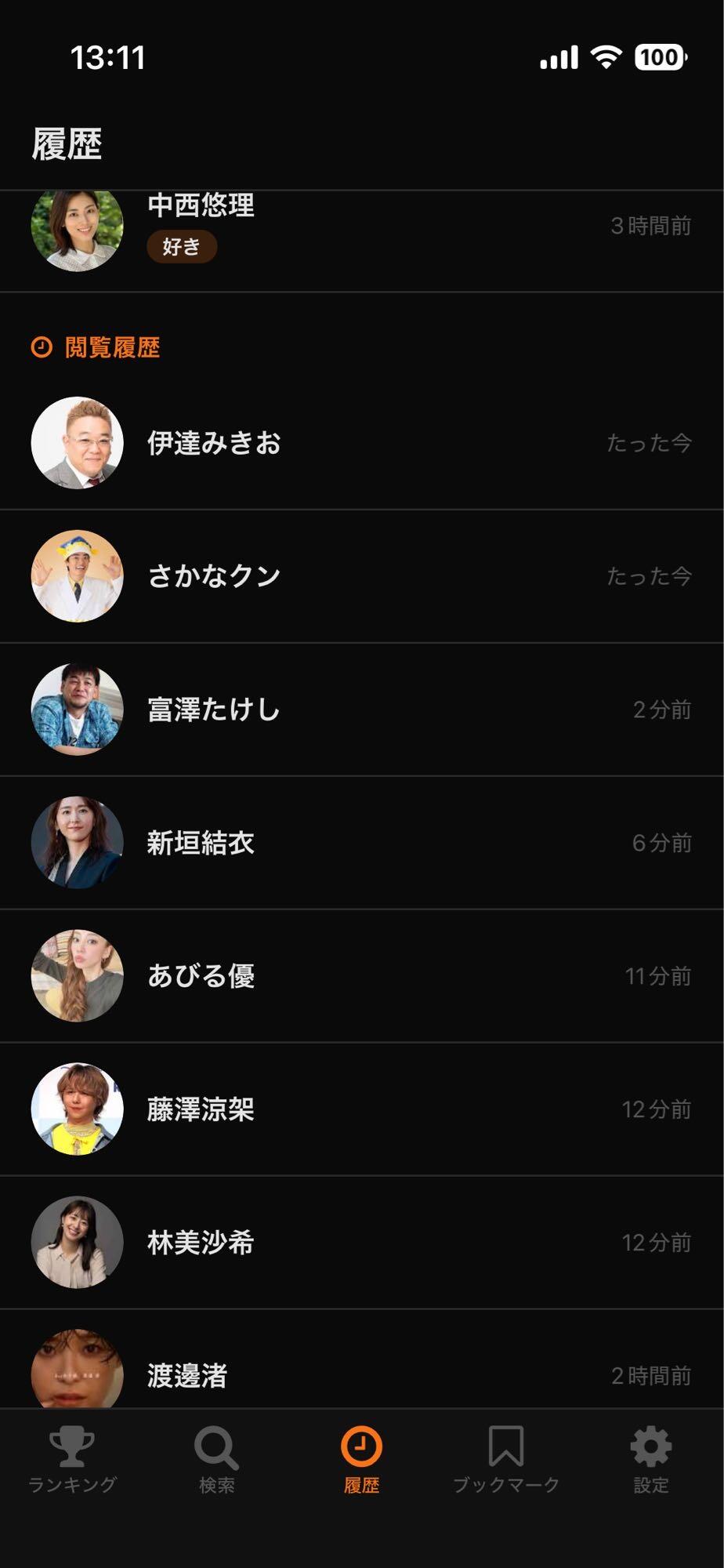 閲覧履歴